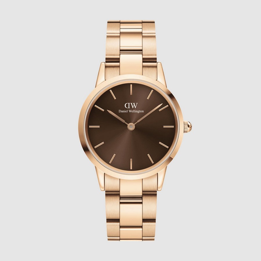 Đồng Hồ Dw Daniel Wallington Iconic Link Amber Nữ Vàng Nâu